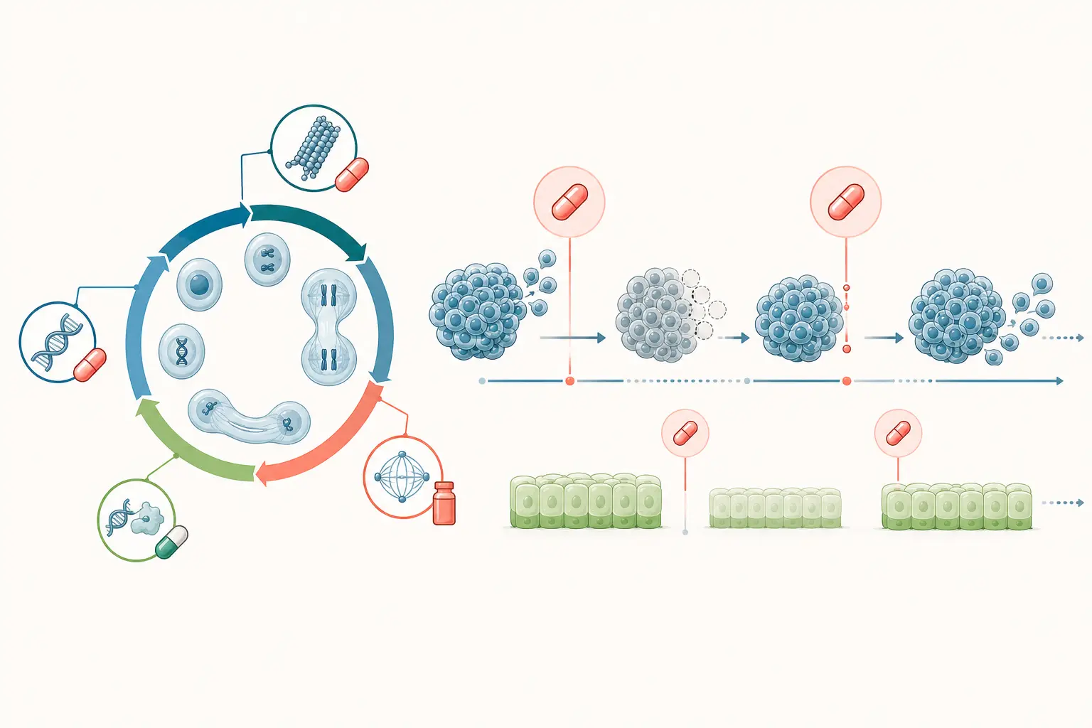 Esquema farmacológico de trocar a pergunta farmacológica por uma anatômica — listar o mapa da renovação normal: Quais tecidos meus estão se dividindo neste momento?.