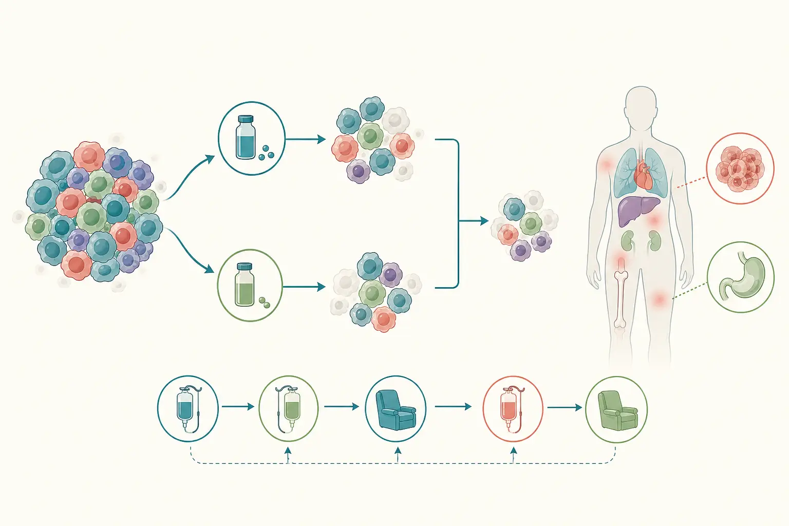 Esquema farmacológico de notar que a medula pede a estratégia oposta — enfrentar o caso que parece contradizer a regra: Como não dá para resfriá-la, acelera-se a reposição depois do dano.