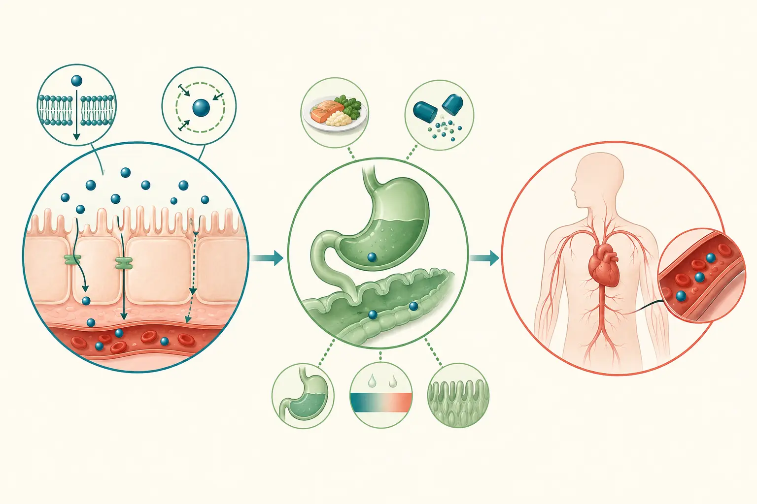Esquema farmacológico de usar o que a membrana já ensinou — listar o que altera as três etapas: Solubilidade e gradiente decidem quem atravessa a parede.