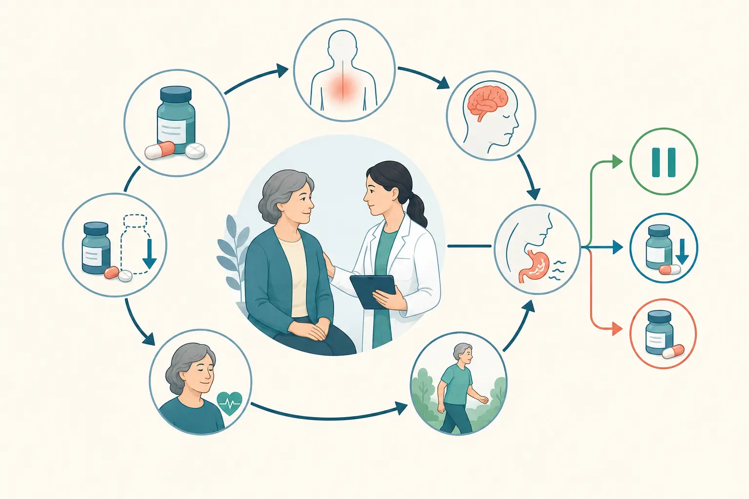 Esquema farmacológico de reconhecer as classes mais implicadas — testar a hipótese por cronologia e plausibilidade: Antitrombóticos, diuréticos e inibidores do sistema renina-angiotensina.