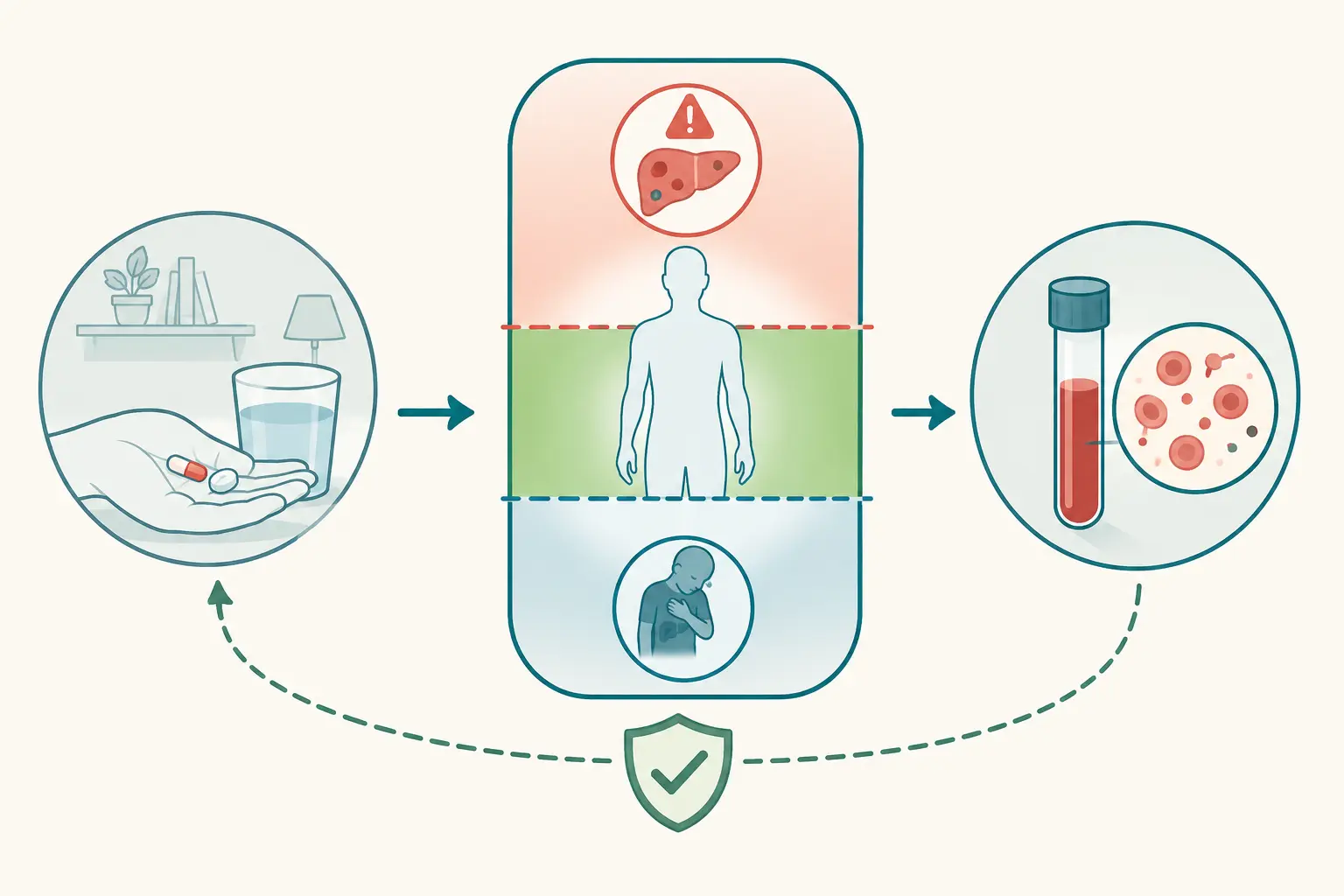 Esquema farmacológico de entender por que a janela larga perdoa — reconhecer as duas pontas do erro: A distância absorve os erros comuns do uso doméstico.
