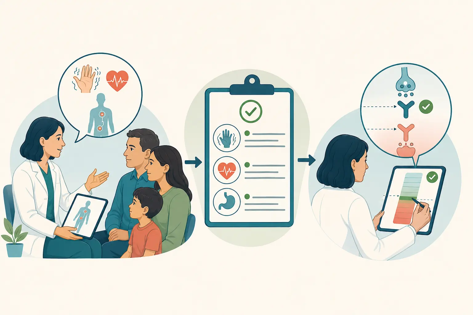 Esquema farmacológico de transformar surpresa em agenda de vigilância — explicar à família o que é esperado: Definir antes o que monitorar quando for preciso mais.