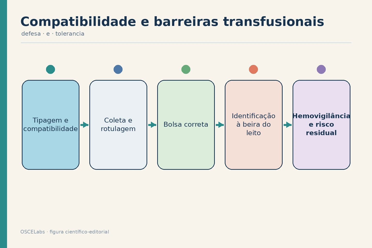 Barreiras sucessivas de segurança em uma transfusão.