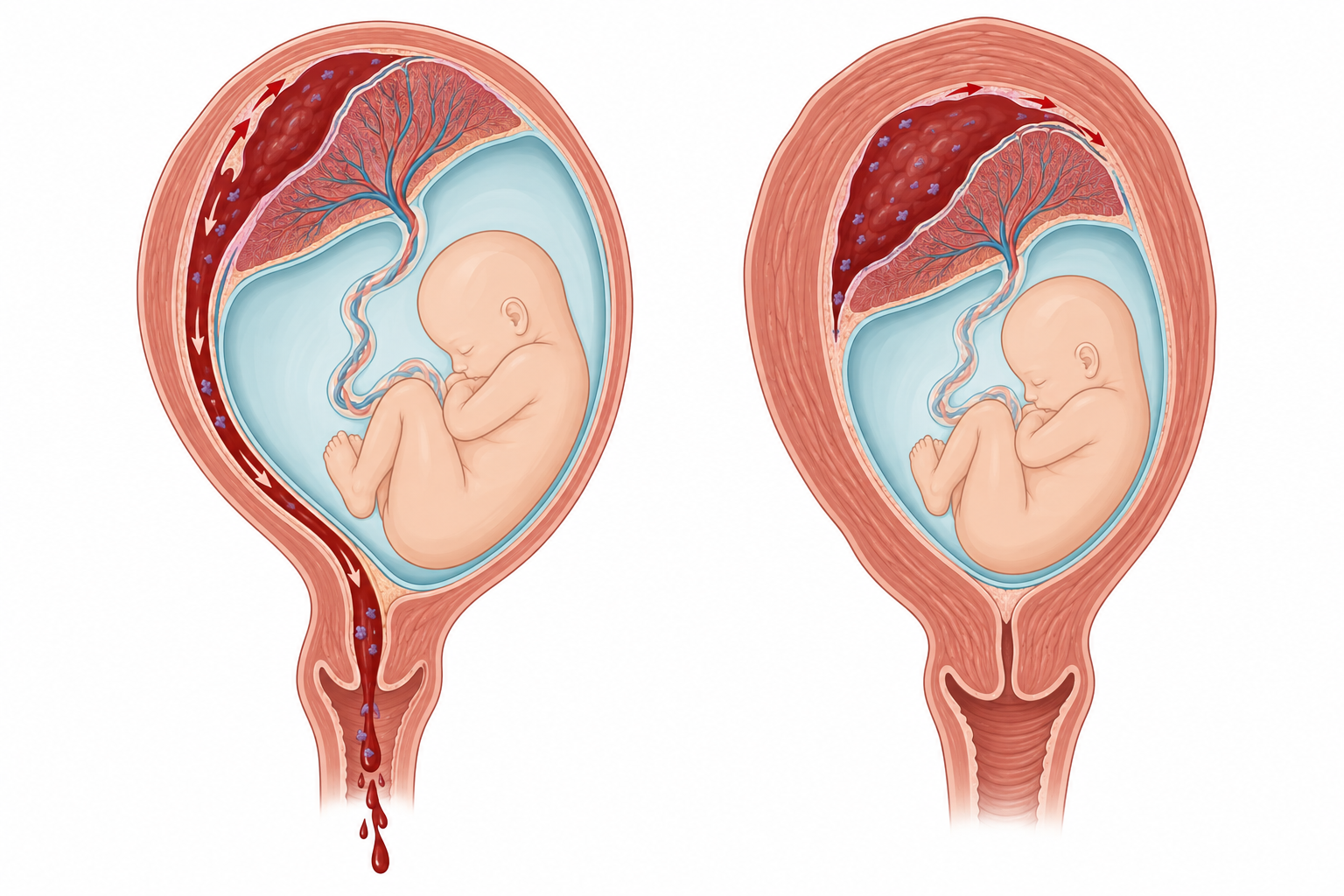 Descolamento placentário com sangramento exteriorizado ou oculto