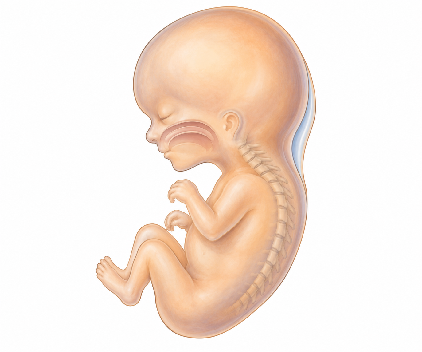 Esquema do espaço subcutâneo nucal no perfil fetal do primeiro trimestre