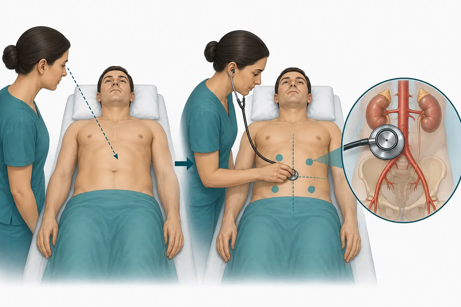 Inspeção e ausculta abdominal